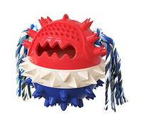 Sharplace Juguete para Perros Mordedor Bola Interactiva para Entrenamiento con Sonido Y Cuerda de Algodón Material Resistente Apto para Cachorros Y Perros Adult, Rojo Blanco Azul