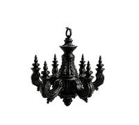 Sharplace Lámpara de en Miniatura Candelabro de Casa de Muñecas Lámpara Decorativa Suspendida Diseño Histórico con Cadena y Plástico Adecuada para Dormitorio y Estudio, Negro
