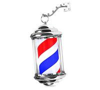 Sharplace Lámpara de Poste de Barbero, Letrero Luminoso Giratorio para Peluquería, Lámpara de Pie de Barbero Estilo Retro Montada en La Pared