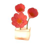 Sharplace Luz nocturna de floración automática, luz del, decoración recargable de brillo de 3 niveles ajustables lámpara de noche recargable, Rosa