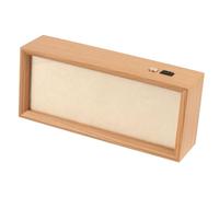 Sharplace Luz Nocturna Lámpara de Mesa Diseño Rectangular Ornamentación Decorativa Madera MDF Exhibición de Caligrafía Función Recargable USB Adecuada para Dorm, Marrón Claro
