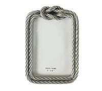 Sharplace Marco de Fotos de Resina con Cuerda de Cáñamo, Rectangular, Diseño Retro Europeo, a Prueba de Polvo, Resistente, Ideal para Fiestas, Viajes Y El Hogar, PLATA, 6 pulgadas