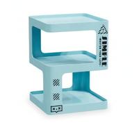 Sharplace Mesa Auxiliar Mesa Lateral Mesa Final Cuadrada de Metal con Repisa Estilo Sencillo y Funcional Adecuada para Salón Dormitorio Balcón Apartamento, 40x40x55 Cm, Azul Lago