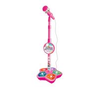 Sharplace Micrófono de Juguete para Cantar Música con Luz Intermitente, Micrófono de Juguete con Soporte, Rojo