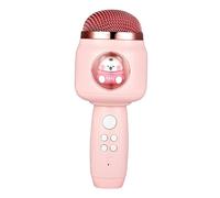 Sharplace Micrófono para Niños, Micrófono Bluetooth con Luces LED, Micrófono Portátil de Mano, Juguetes de Regalo para Niñas Y Niños, rosa