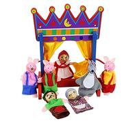 Sharplace Mini Estante para Títeres de Madera con Muñecos de Tela Muñeco de Juego de Narración de Cuentos Juguete Interactivo para Fiesta Adecuado para