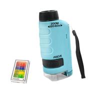 Sharplace Mini Microscopio Portátil, Microscopio de Bolsillo con Brazo de 60-120x Y Luz, Azul con espécimen