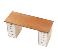 Sharplace Mini Mueble de Oficina Miniatura Escritorio Armario con Cajoneras en Doble Pedestal y Tiradores en Estética Limpia Moderna Adecuado para Casas de, Color to 2, Style to 2