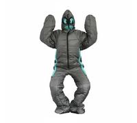 Sharplace Outdoor Sleeping Sack Saco de Dormir con Forma Humana Manta Portátil Traje Térmico Bolsa Acolchada con Capucha y Aislamiento Diario Apto para Camping, Gris, Azul, M 150-160CM