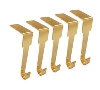 Sharplace Paquete de 5 Soportes para Medias Navideñas para La Repisa de, Ganchos para Repisa, Perchas, Ganchos para Chimenea para Decoración de Fies, Oro, Individual