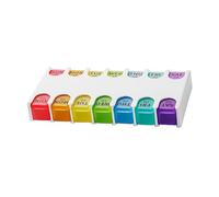 Sharplace Pastillero organizador de gran capacidad con colores del, moderno, compacto y desmontable, dispensador de medicamentos para viajes y hogar.