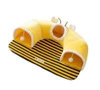 Sharplace Perrera Portátil para Mascotas, Regalo con Pelota de Juego, Accesorio de Descanso Ligero, Adorno con Cremallera, Equipo Versátil Amarillo, S