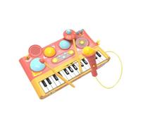 Sharplace Piano Juguete Preescolar Instrumento de Percusión Teclado de Piano de Juguete con Micrófono Juguete de Aprendizaje Musical para Niños de Navidad de Pa, Rojo