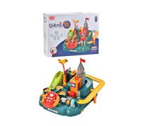 Sharplace Pista Exploración Coches Interactivo | Multinivel, Seguro, Pista con Vehículos, para Casa, Verde