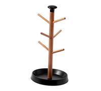 Sharplace Portavasos de Vidrio con Forma de, Escurridor Portátil, Portavasos para Café, Mesa Auxiliar para El Hogar Y La Oficina, Base Negra, tal como se describe