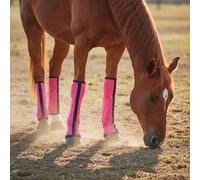 Sharplace Protector de Pierna Antimosquitos para Caballo Botas Vendas Fundas Envolturas Malla PVC Transpirable Que Disuade Moscas y Estable Adecuado, Rojo Rosado