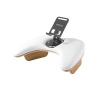 Sharplace Reposabrazos para uñas, cómodo y resistente, con soporte para teléfono, de piel sintética, para manicuristas, salones de uñas en casa, Blanco