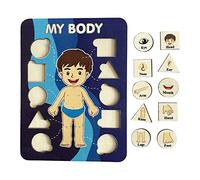 Sharplace Rompecabezas Corporal para Niños, Juguetes de Rompecabezas de Madera para Niños, Juguete Clasificador de Formas, Rompecabezas de Madera, Estilo un