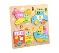 Sharplace Rompecabezas de Madera para Bebés, Bonitos Rompecabezas con 4 Patrones, Formas de Colores Vibrantes Y Brillantes para Niños de 3 a 5 años, Regalo de C, Tráfico