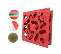 Sharplace Rompecabezas para Gatos, Actividad Mental en Forma de Laberinto, Caja de Juego, Rojo 40cm