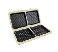 Sharplace Sandwichera Eléctrica Sandwichera Parrilla Plancha Doble con Aluminio y Silicona Resistente al Cocción por Ambos Lados Adecuada para Hogares Ocupados Comidas Diarias, Blanco Cremoso