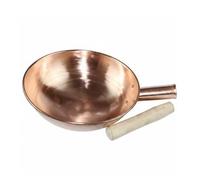Sharplace Sartén de Cobre Sartén para Freír Cocina Sartén Fuerte Mango de Madera Diseño Resistente sin Revestimiento Frágil Apto para Saltear Uso Diario Familiar, 32CM
