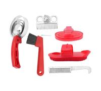 Sharplace Set de 6 Piezas para El Cuidado de Caballos, Set de Cepillos para Caballos, Limpiacascos, Cepillo, Almohaza, Accesorios para El Cuidado de Caballos, H