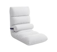 Sharplace Silla de Suelo con Respaldo Flexible Sofá Gaming Plegable de Cinco Posiciones Asiento Ergonómico Adaptable Sillón Mullido para Adecuada para, Blanco, Individual
