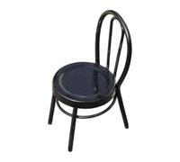 Sharplace Silla en Miniatura para Casa de Muñecas, Juguete de Simulación de Metal para Juego de rol, Casa de Muñecas Moderna para Arquitectura, Construcción, Mo, Negro