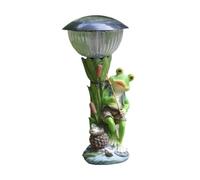 Sharplace Solar Frog Statue Light Yard Decoration Ornament Escultura Impermeable Figura única para Césped Fuera Del Patio, Rana de Pesca