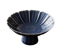 Sharplace Soporte de Cerámica para Frutero con Base, Cuenco Decorativo, Adorno de Mesa, Cuenco para Servir Postres/pasteles, Cuenco con Pedestal para La Mesa de, Azul, tal como se describe