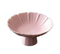 Sharplace Soporte de Cerámica para Frutero con Base, Cuenco Decorativo, Adorno de Mesa, Cuenco para Servir Postres/pasteles, Cuenco con Pedestal para La Mesa de, Rosa, tal como se describe