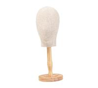 Sharplace Soporte de exhibición para sombreros, cabeza de maniquí de 56 cm, base de madera para uso en barberías, Style B