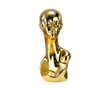 Sharplace Soporte para pelucas con cabeza de maniquí, perchero portátil para sombreros, modelo de moda, soporte para gorras de decoración del hogar, expositor, Oro