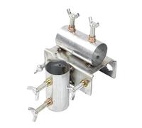 Sharplace Soporte para sombrilla de Exterior, práctico Soporte para sombrilla con Forma de y Abrazadera Ajustable para, Patios, portones, Agujeros Dobles de Plata