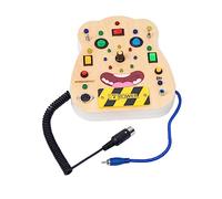 Sharplace Tablero de Actividades con Interruptor de Luz, Tablero Sensorial de Madera LED, Juguetes Educativos de Aprendizaje, Juguetes de Viaje, Tablero, patrón de Sonrisa