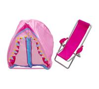 Sharplace Tienda de Campaña para Muñecas, Accesorios para Muñecas, Juguete de Rol Ligero, Creativo Y Portátil para Niñas, Modelo de Simulación, Regalo para Niño, 2 Piezas