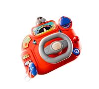 Sharplace Volante de Juguete para Cochecitos, Volante Musical, Controlador de Conducción Simulado, Juego de Roles para Las Habilidades Motoras de Los Niños, Rojo