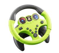 Sharplace Volante de Juguete para Niños con Ventosa, Ligero Y con Sonido de Sirena Musical, Gran Base Verde