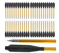 SHARROW 48Pcs 6,2 Pulgadas Flechas de Aluminio de Ballesta para Tiro con Arco con Alto Impacto Pernos para Ballesta de Caza de 50-80 Lbs Flecha de Caza Flechas Aluminio Ballesta Pernos Flechas (Oro)