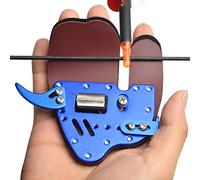 SHARROW Protector de Dedos de Cuero para Tiro con Arco Finger Tab Ajustable Guardia de Dedo Guardia de Mano para Arco Recurvo RH/LH (L, Azul/Mano Izquierda)