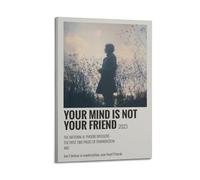 SHARU I EBRHU Póster de pared con texto en inglés "Your Mind Is Not Your Friend" The National Ft Phoebe Bridgers, lienzo moderno para sala de estar, dormitorio, 50 x 75 cm, estilo marco