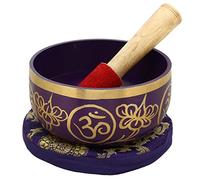 Sharvgun Cuenco de canto budista violeta, sintonizado con el chakra de la corona del séptimo chakra, latón de alta calidad, 5 pulgadas, ideal para meditaciones, ayurveda y yoga
