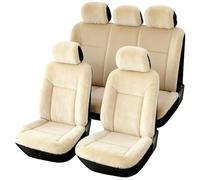 shashou Cojín de Felpa de Invierno para Asiento de Coche para Ford Bronco Sport SUV 5-Doors Big Bend/Black Diamond/Outer Banks, Accesorios de Moda, Transpirable Comodidad,Beige
