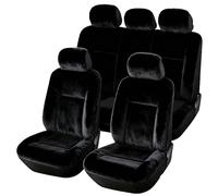 shashou Cojín de Felpa de Invierno para Asiento de Coche para Ford Mustang Evos Everest Mustang Mach-E Grand C-MAX Falcon Figo Territory Fiesta, Accesorios de Moda, Transpirable Comodidad,Black