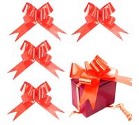 SHATCHI 10 Lazos Grandes Rojos de 50 mm/5 cm para Pared de Fiesta, envoltorios de Regalo, árboles de Navidad, Bodas, cestas de cumpleaños, decoración de floristería