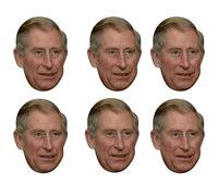 SHATCHI 10 máscaras faciales de la familia real del rey Carlos III suministros de coronación del rey, máscaras faciales de celebridades, despedidas de soltero del Reino Unido, disfraces al por mayor