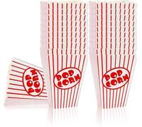SHATCHI 10 recipientes de cartón a rayas rojas y blancas de estilo retro para cine, teatro, noches de cine, fiestas de cumpleaños de niños, cajas de comida