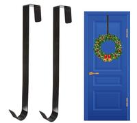 SHATCHI 2 ganchos de puerta de corona de Navidad, 38 cm, soporte de metal para corona de puerta delantera, gancho para Navidad, hogar, oficina, pared, boda, decoración colgante