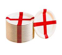 SHATCHI 20 platos de papel de Inglaterra, suministros de fiesta de San Jorge, para eventos deportivos de Inglaterra, pub, fútbol, copa del mundo, celebraciones, fiestas